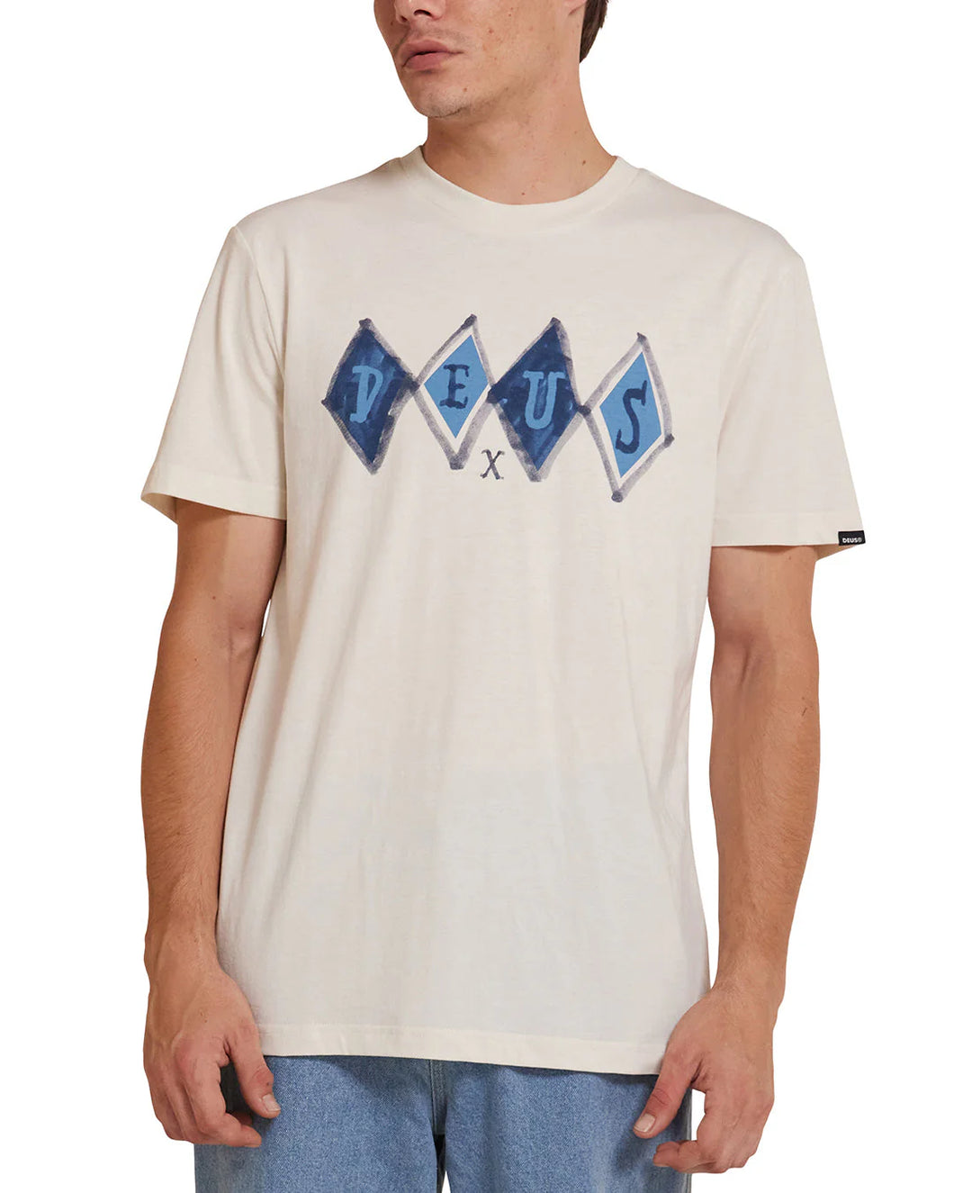 T-Shirt Deus Full House Vintage White