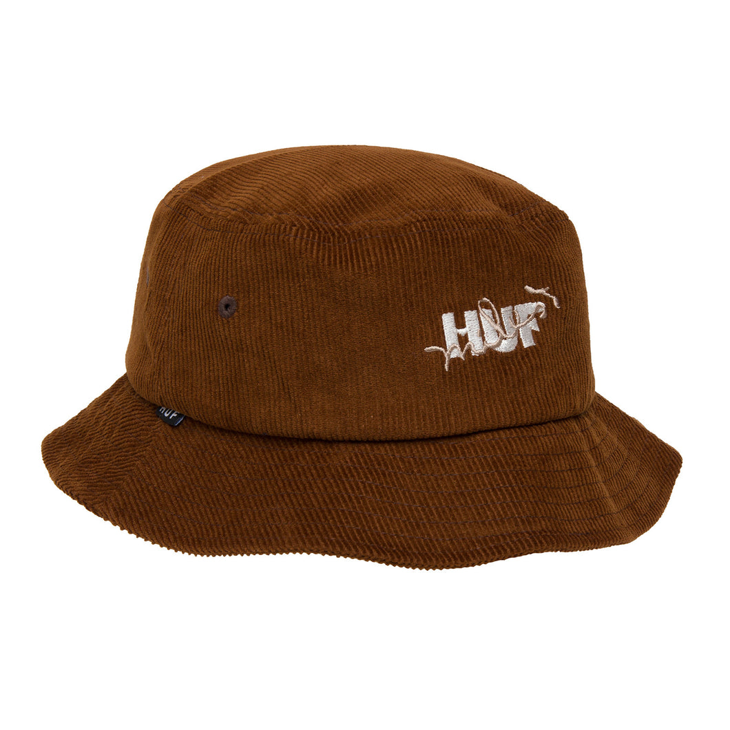 HUF CAP GET UP WITH IT CORD BUCKET CHOCOLATE