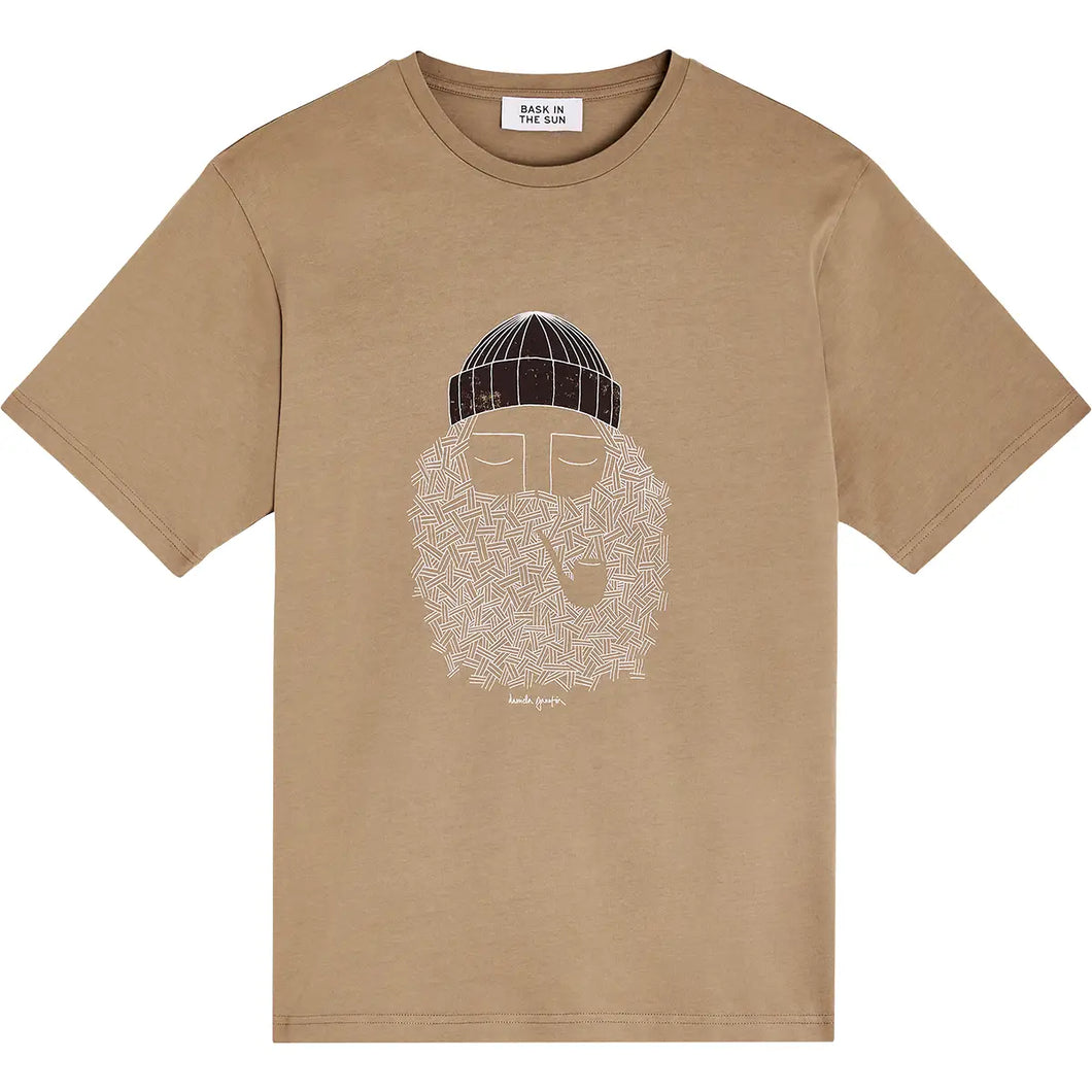 T-Shirt Bask In The Sun Smoking Pipe Taupe