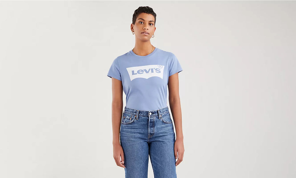 T SHIRT LEVI S FEMME LOGO PERFECT BATWING COUNTRY BLUE