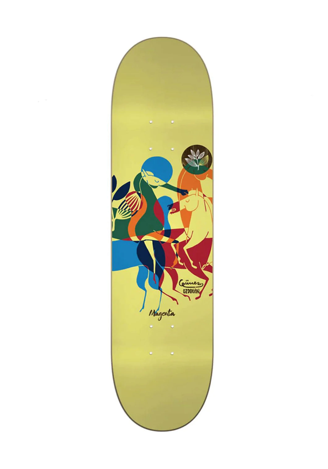 MAGENTA DECK 8.125 X 31 GUNES OZDOGAN HORSES AROUND
