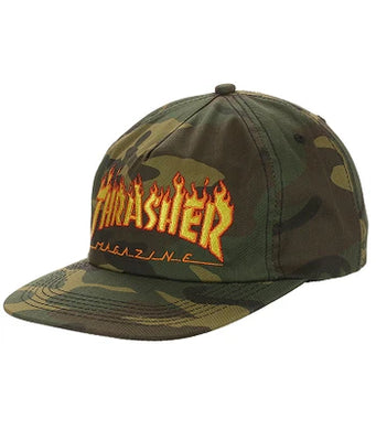 THRASHER CAP CAMO FLAME Snapback