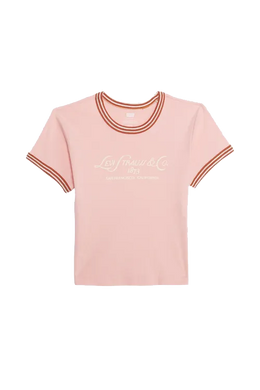 MINI T-SHIRT LEVI'S® FEMME GRAPHIC RINGER ROSE QUARTZ