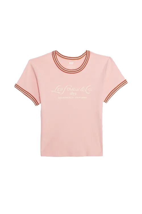 MINI T-SHIRT LEVI'S® FEMME GRAPHIC RINGER ROSE QUARTZ