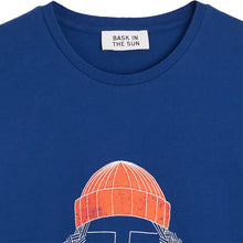T-Shirt Bask In The Sun Smoking Pipe Cobalt