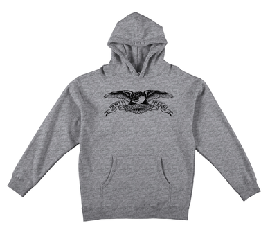 ANTIHERO SWEAT BASIC EAGLE HOOD GREY HEATHER