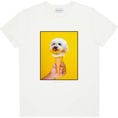 Tee-shirt Bask In The Sun dog icecream, natural