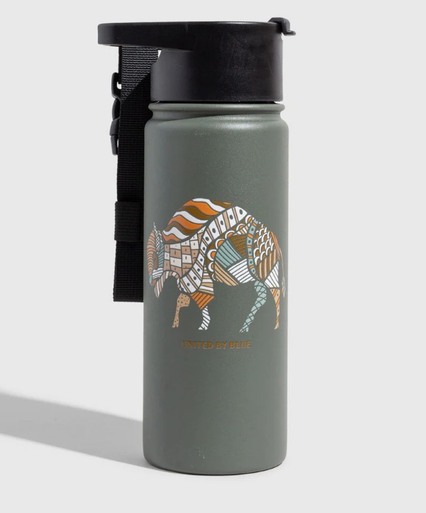 UNITED BY BLUE INSULATED STEEL BOTTLE 18 OZ quilted buffalo grey