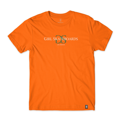 Tee-Shirt Girl Skateboarding Los Angeles orange