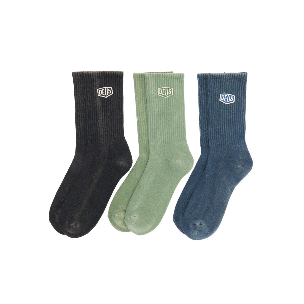 Chaussettes DEUS  Shield garment dyed  3 pack