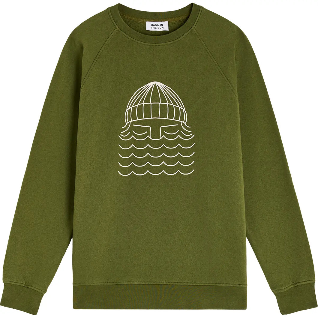 Sweat-Shirt Bask In The Sun To The Sea Olive
