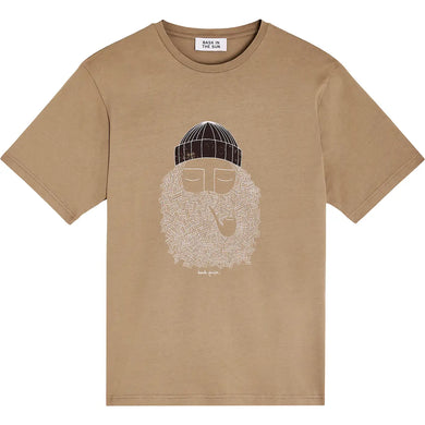 T-Shirt Bask In The Sun Smoking Pipe Taupe