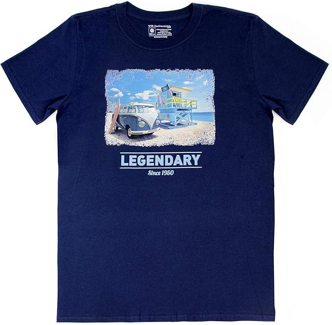 T-Shirt Brisa Volkswagen Vw Collection Camping Car Bus Blue