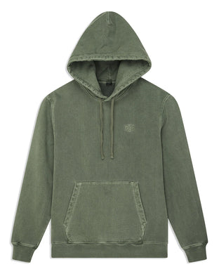 Sweat À Capuche Deus Shield Garment Dyed Cypress Green