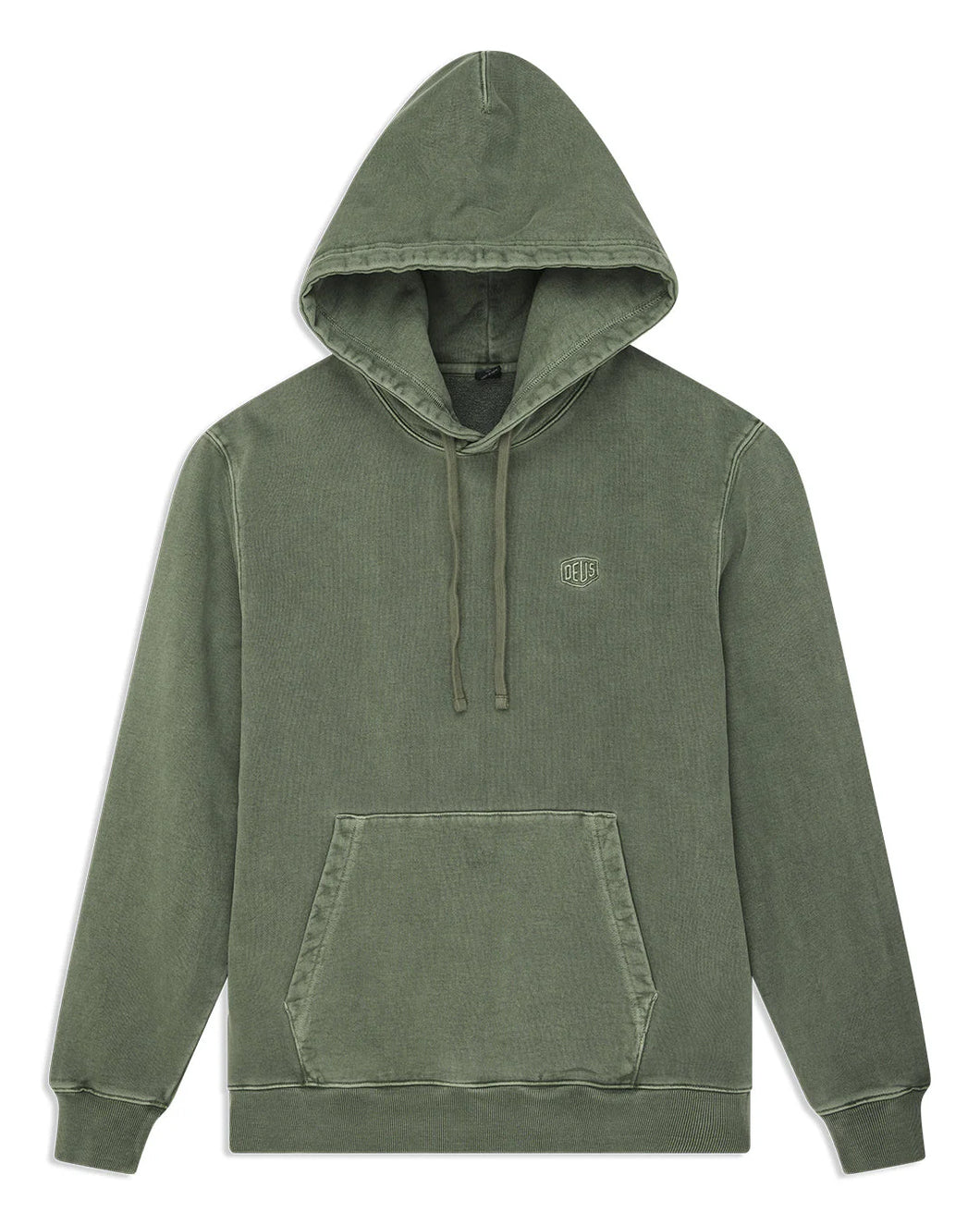 Sweat À Capuche Deus Shield Garment Dyed Cypress Green