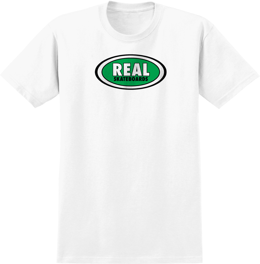 REAL T-SHIRT OVAL SS WHITE green