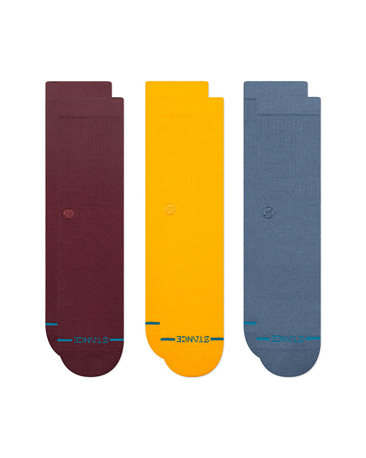 Pack de 3 chaussettes Stance Icon wine