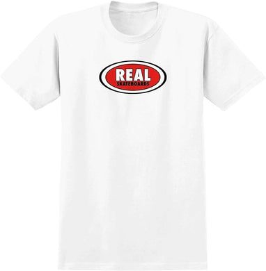 REAL T-SHIRT OVAL SS WHITE red