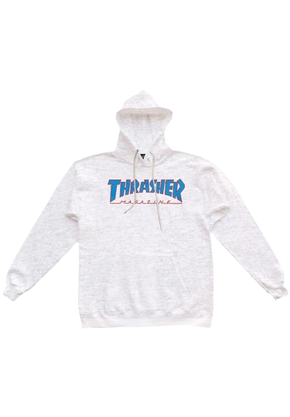 THRASHER SWEAT OUTLINED BLUE  GREY