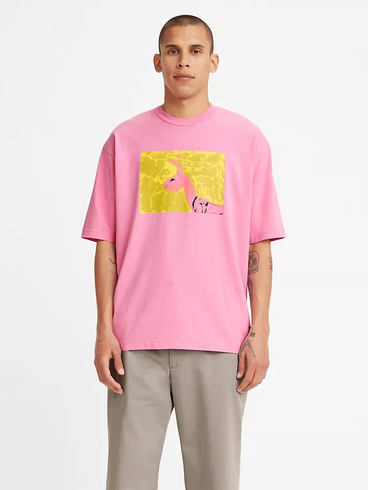 LEVI'S® SKATE MEN'S GRAPHIC BOXY TEE - PAINTED RABBIT PINK