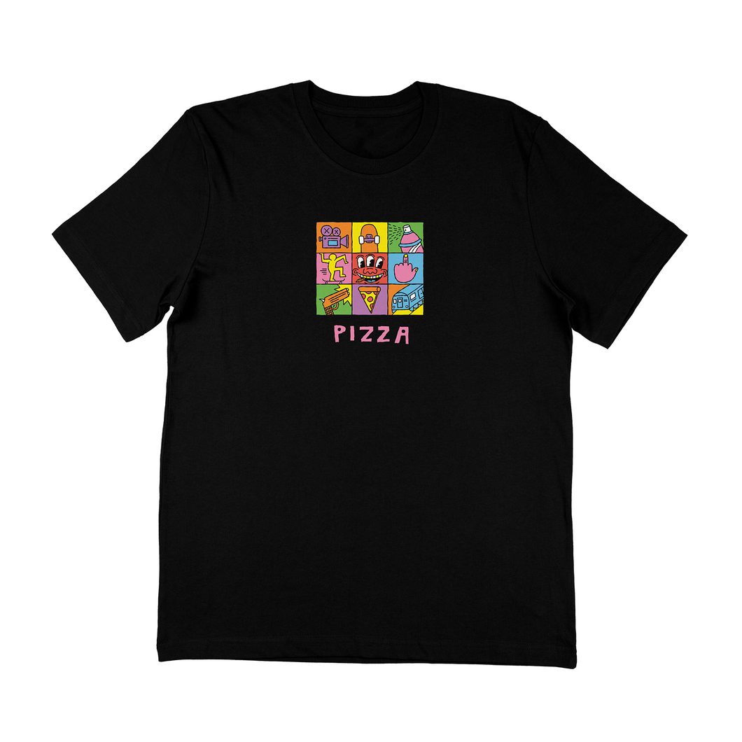 PIZZA T-SHIRT KEITH BLACK