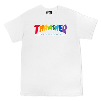 T-SHIRT THRASHER RAINBOW MAG LOGO SS WHITE