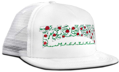 THRASHER CAP roses mesh white