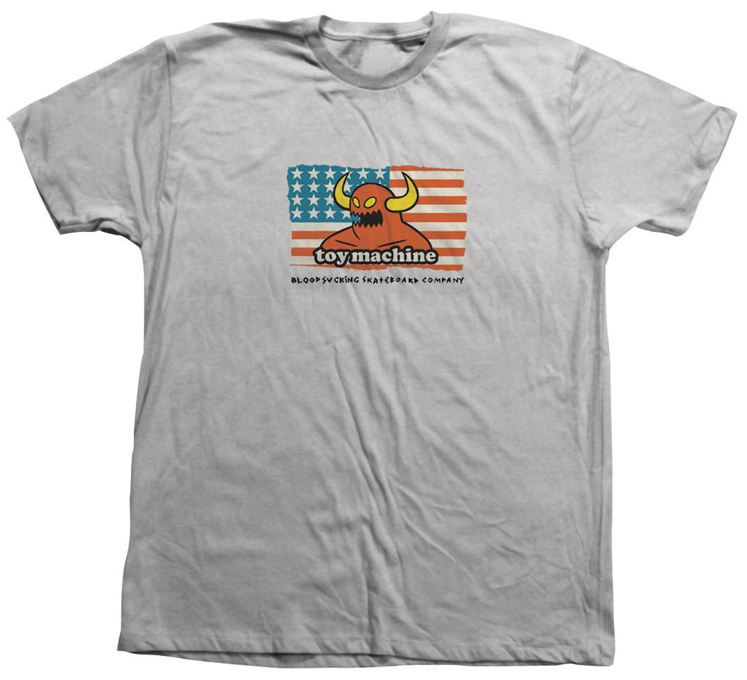 TOY MACHINE T-SHIRT AMERICAN BSC SILVER